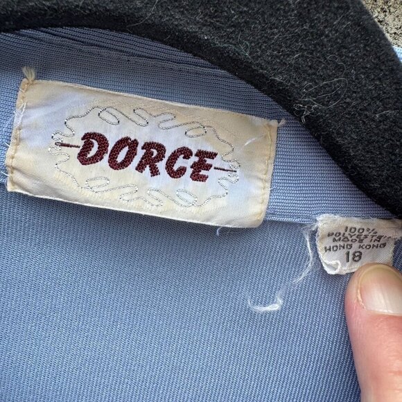 Dorce Vintage 70s Womens Light Blue Button-Up Long Sleeve Shirt Blouse Top 16 - Picture 6 of 9